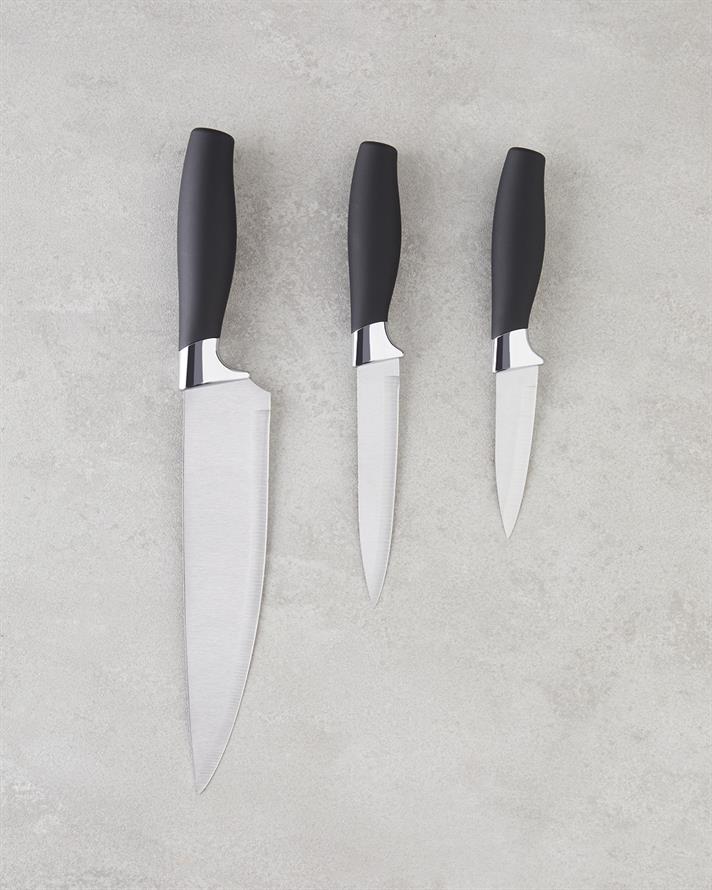 Novelda Paslanmaz Çelik 4 Parça Bıçak 35x23x15 cm Siyah