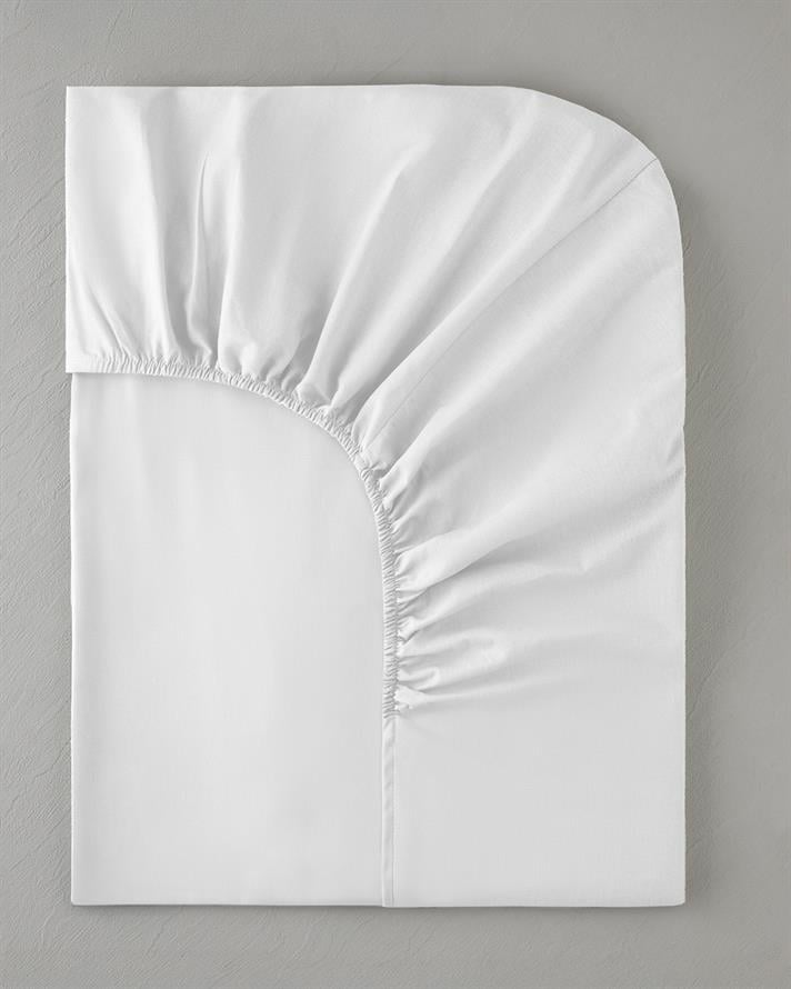 Novella Premium Pamuk Dokulu Çift Kişilik Lastikli Çarşaf 160x200 cm Beyaz