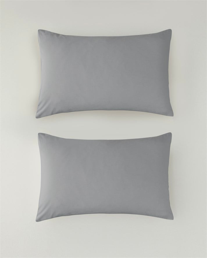 Novella Premium Pamuklu 2li Yastık Kılıfı 50x70 cm Orta Gri