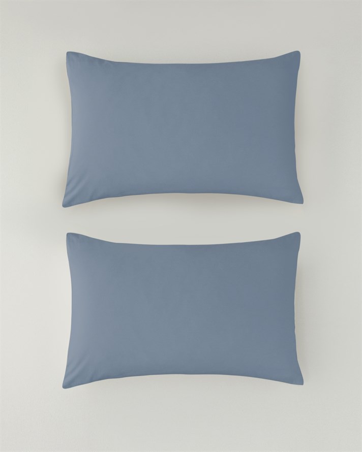 Novella Premium Pamuklu 2li Yastık Kılıfı 50x70 cm Denim Mavi
