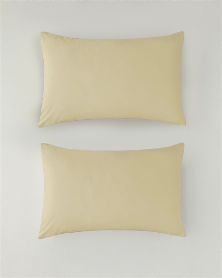 Novella Premium Pamuklu 2li Yastık Kılıfı 50x70 cm Açık Sarı