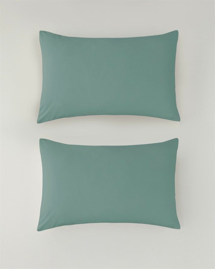 Novella Premium Pamuklu 2li Yastık Kılıfı 50x70 cm Koyu Seledon