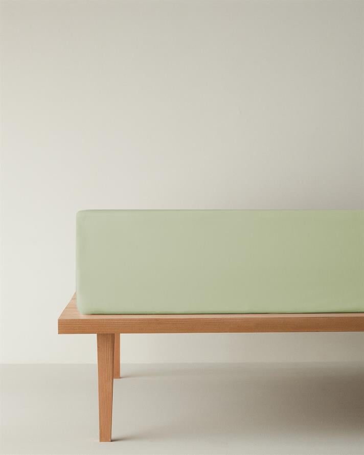 Novella Premium Pamuklu Çift Kişilik Lastikli Çarşaf 160x200 cm Açık Yeşil