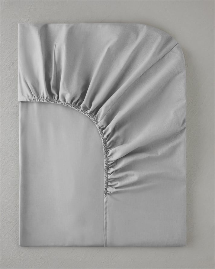 Novella Premium Soft Cotton Çift Kişilik Lastikli Çarşaf 160x200 cm Orta Gri