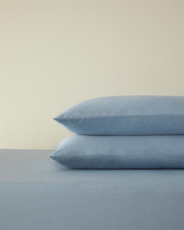 Novella Premium Pamuk Dokulu Çift Kişilik Lastikli Çarşaf Takımı 160x200 cm Mavi