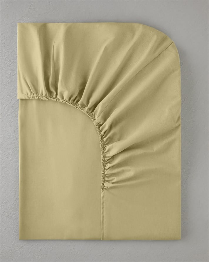 Novella Premium Pamuklu Tek Kişilik Plus Lastikli Çarşaf 120x200 cm Açık Sarı