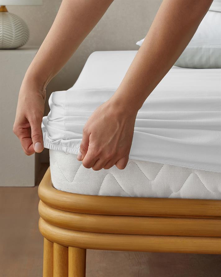 Novella Premium Pamuklu Tek Kişilik Plus Lastikli Çarşaf 120x200 cm Beyaz