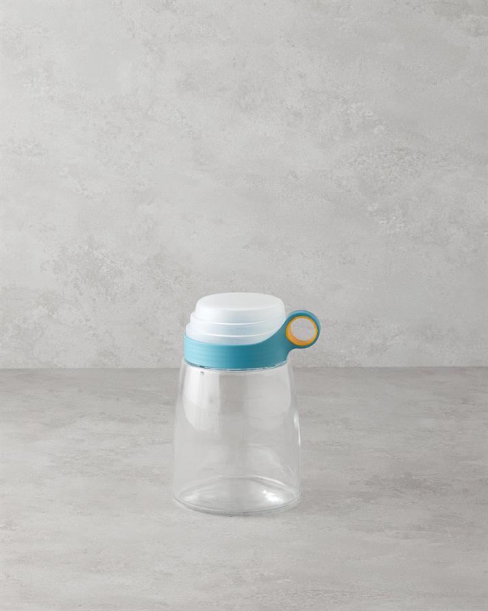 Novia Cam Ölçü Kaplı Kavanoz Mavi-Beyaz