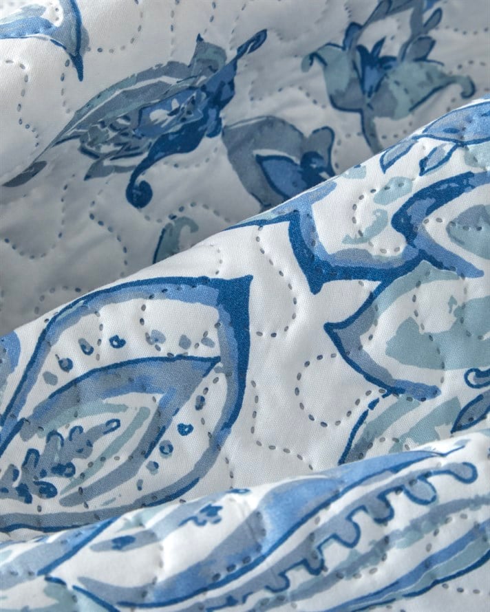 Nuit Paisley Tek Kişilik Yatak Örtüsü Takımı 160x220 cm Mavi