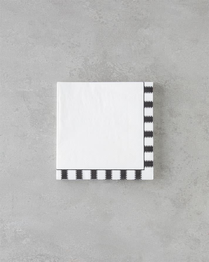 Nuvia Kağıt 20li Kağıt Peçete 33x33 cm Siyah - Beyaz
