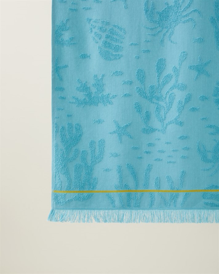Ocean Whisper Pamuk Plaj Havlusu 70x140 cm Mint