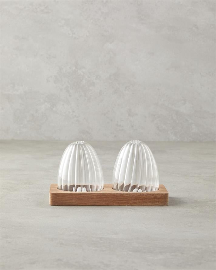 Octavia Borosilikat-Akasya 2li Tuzluk - Biberlik 6x8 cm Şeffaf