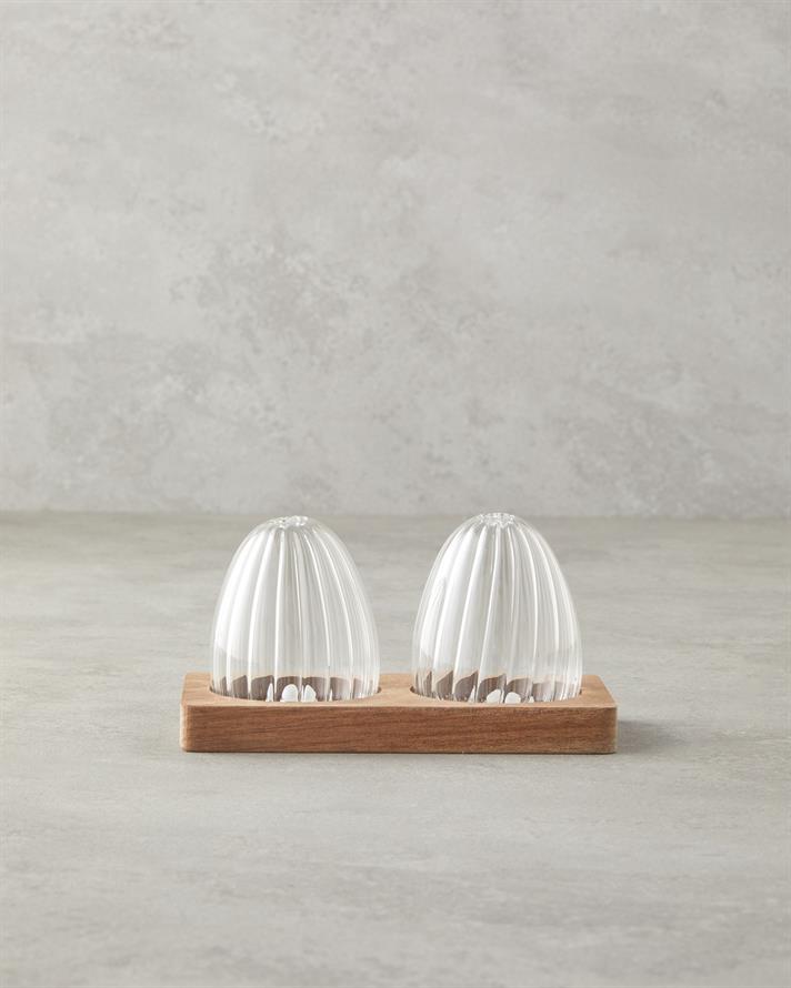 Octavia Borosilikat-Akasya 2li Tuzluk - Biberlik 6x8 cm Şeffaf