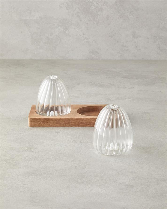 Octavia Borosilikat-Akasya 2li Tuzluk - Biberlik 6x8 cm Şeffaf