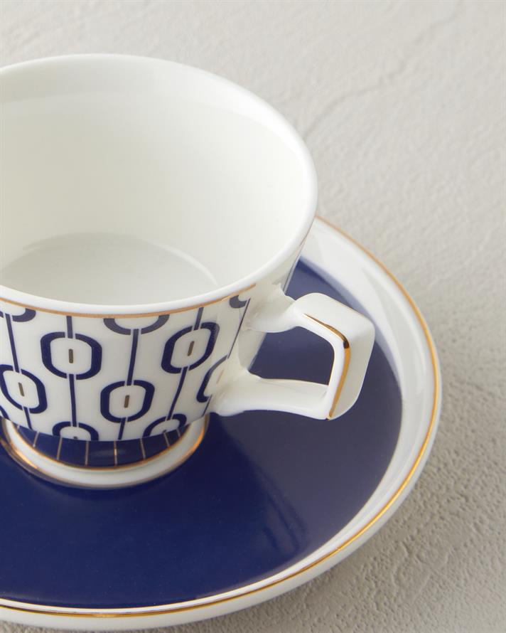 Octavia New Bone China 4 Parça 2 Kişilik Kahve Fincan Takımı 90 ml Lacivert