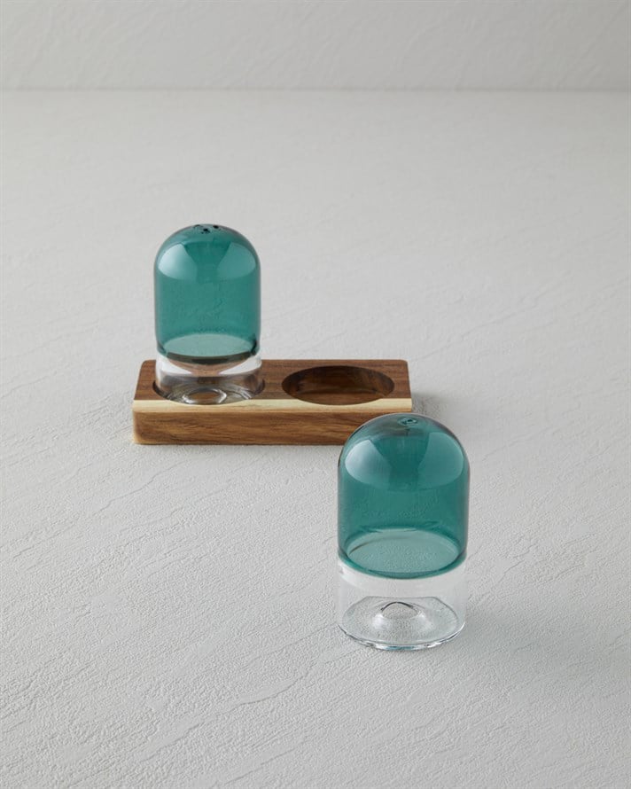 Octaviana Akasya-Cam 2li Tuzluk - Biberlik 4,5x8cm Yeşil