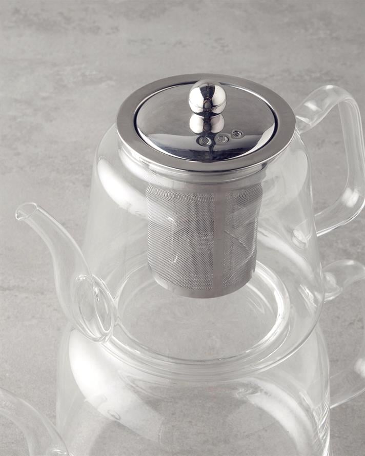 Odin Borosilikat Cam Çaydanlık 600-1200 ml Şeffaf