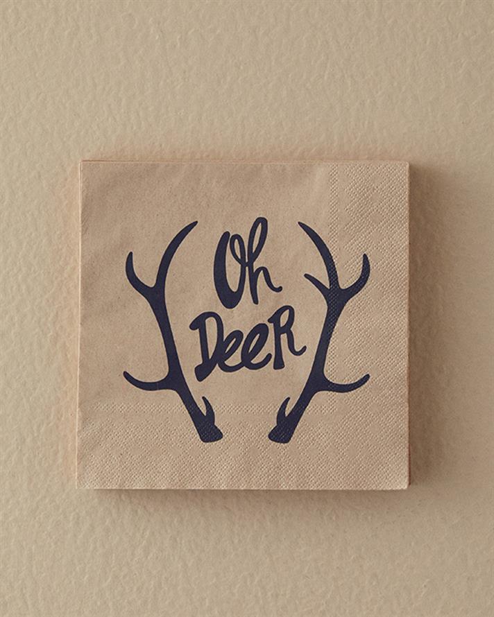 Oh deer 20li Kağıt Peçete 33x33 cm Siyah