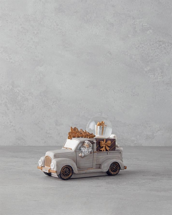 Old Car Yılbaşı Kar Küresi 7x15,5x10,5 cm Gri