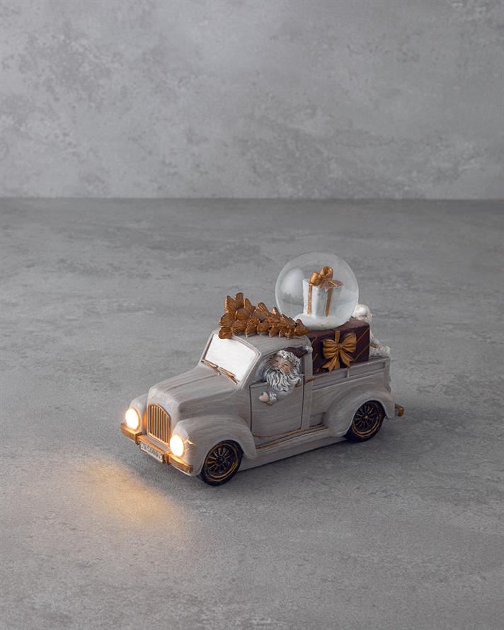 Old Car Yılbaşı Kar Küresi 7x15,5x10,5 cm Gri