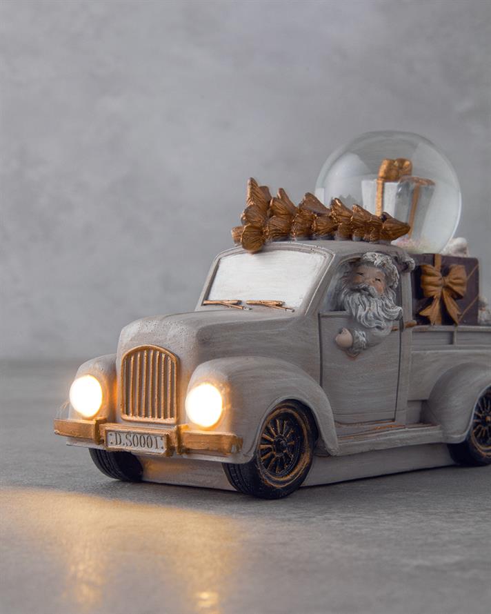 Old Car Yılbaşı Kar Küresi 7x15,5x10,5 cm Gri