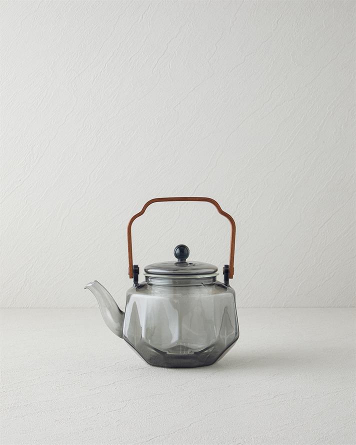 Olina Borosilikat Cam Demlik 800 ml Gri