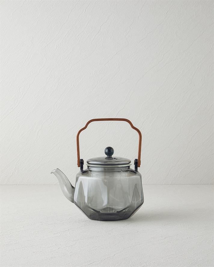 Olina Borosilikat Cam Demlik 800 ml Gri