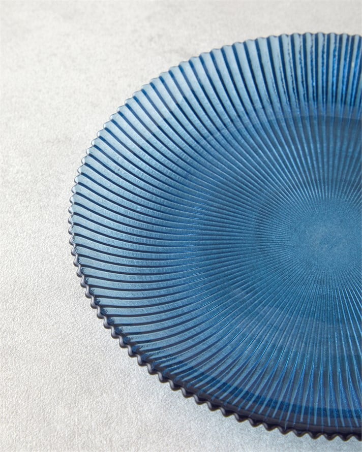 Olith Cam Pasta Tabağı 16 cm Mavi