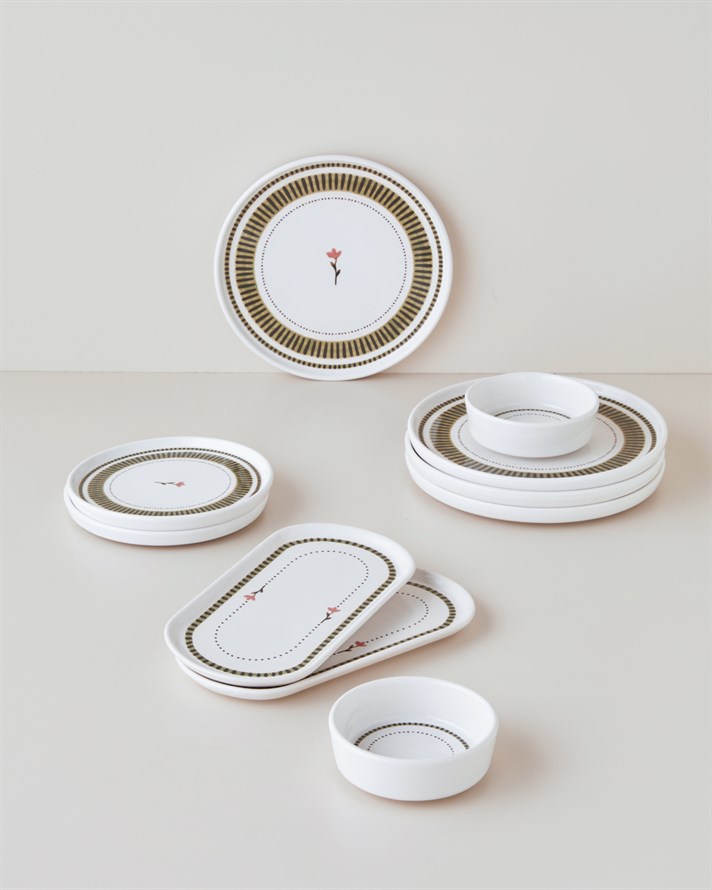 Opal Seramik Kahvaltı Takımı 10 parça 4 kişilik Yeşil