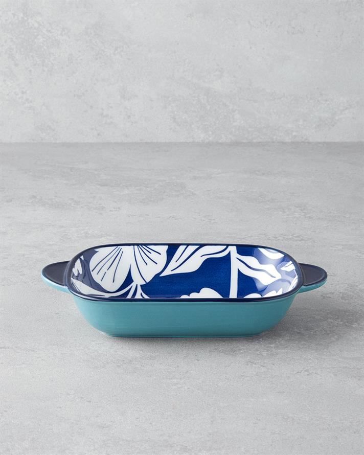 Ophelia Porselen Kayık Tabak Mavi-Beyaz