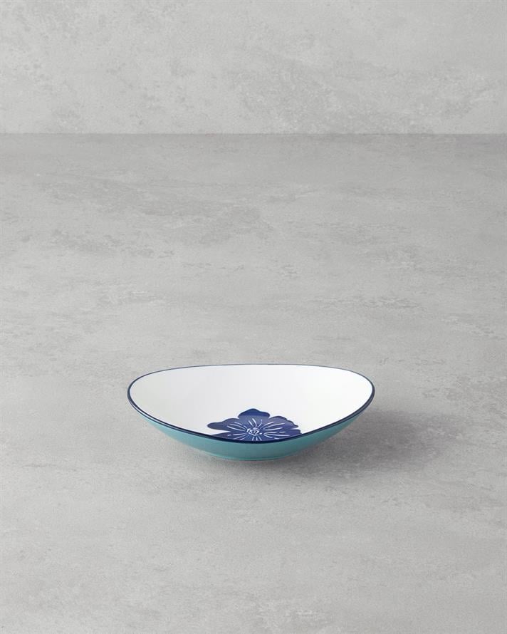 Ophelia Porselen Kayık Tabak Mavi-Beyaz