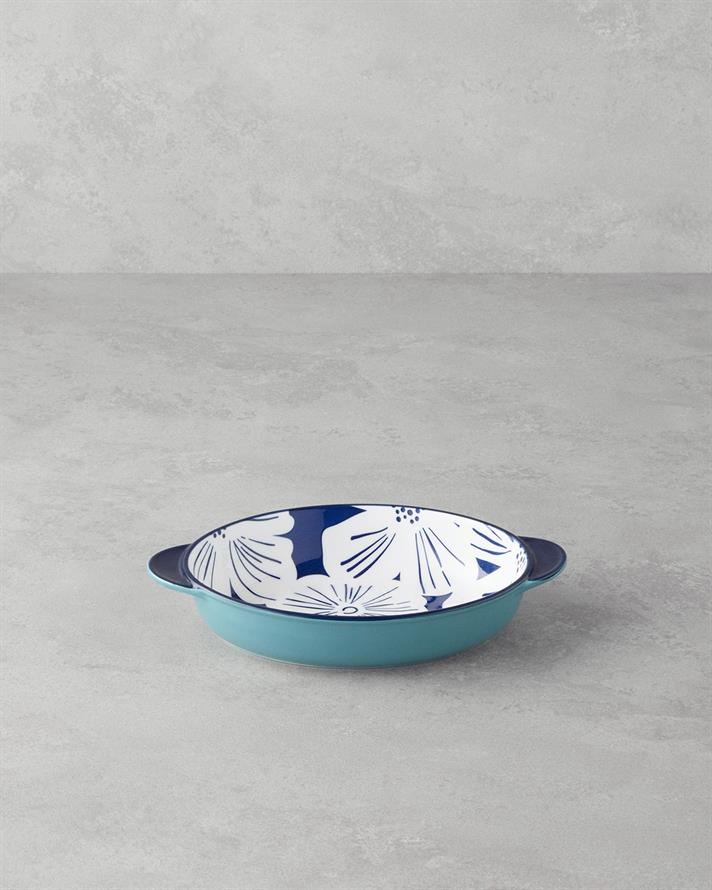 Ophelia Porselen Kayık Tabak Mavi-Beyaz