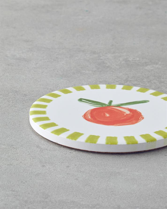 Orange Seramik Bardak Altlığı 11 cm Yeşil