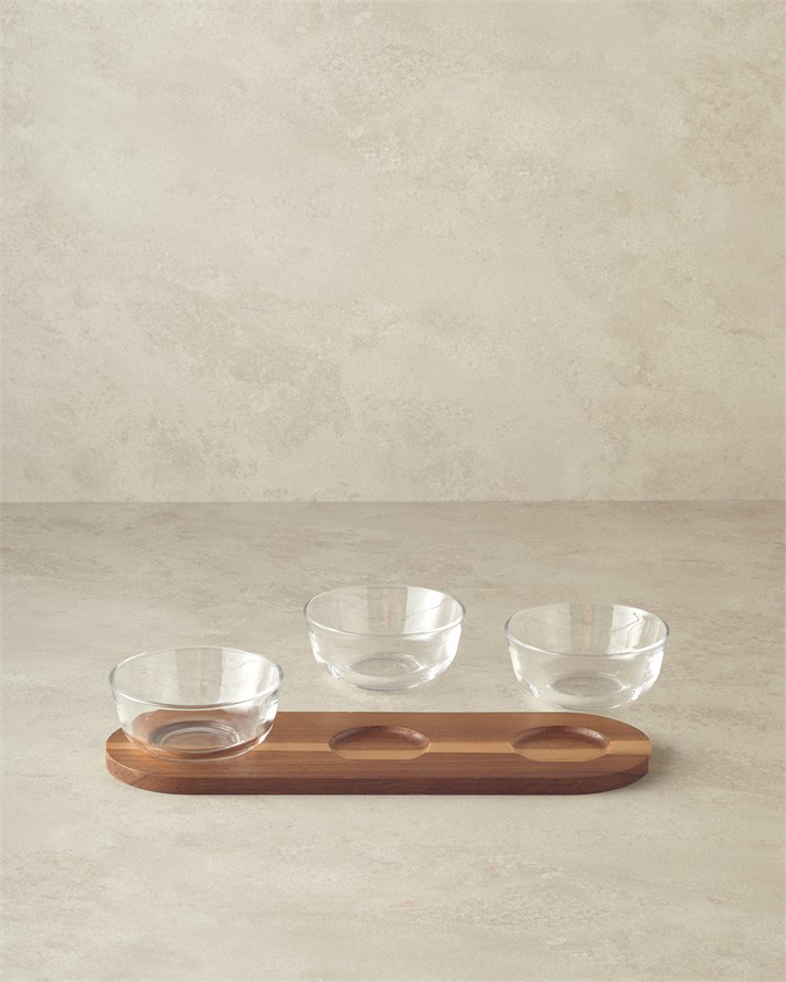 Orient Akasya 4 Parça Sunumluk 12x36 cm Koyu Kahverengi