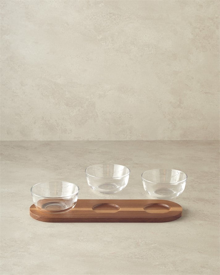 Orient Akasya 4 Parça Sunumluk 12x36 cm Koyu Kahverengi
