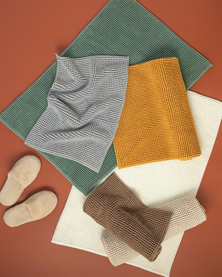 Paige Makarna Banyo Paspası Seti Ekru