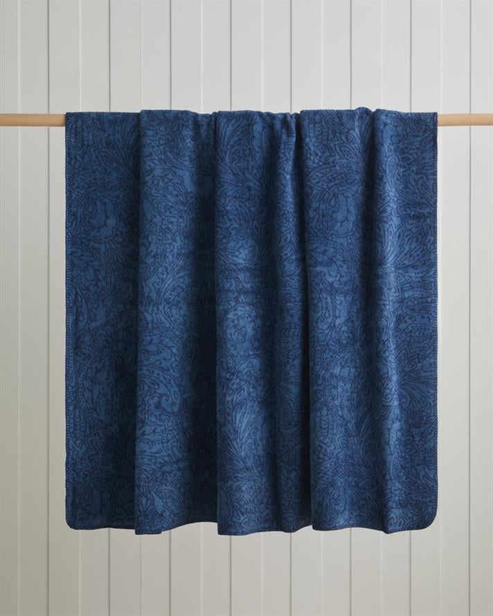 Paisley Dream Pamuklu Çift Kişilik Battaniye 200x220 cm Lacivert