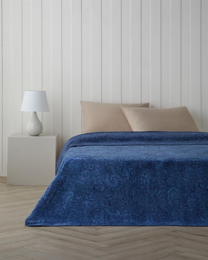 Paisley Dream Pamuklu Çift Kişilik Battaniye 200x220 cm Lacivert
