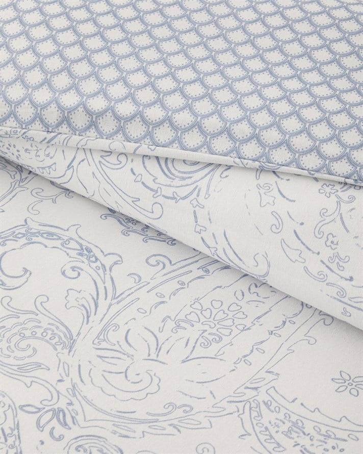 Paisley Touch Kolay Ütülenir Çift Kişilik Nevresim Seti 200x220 cm Mavi