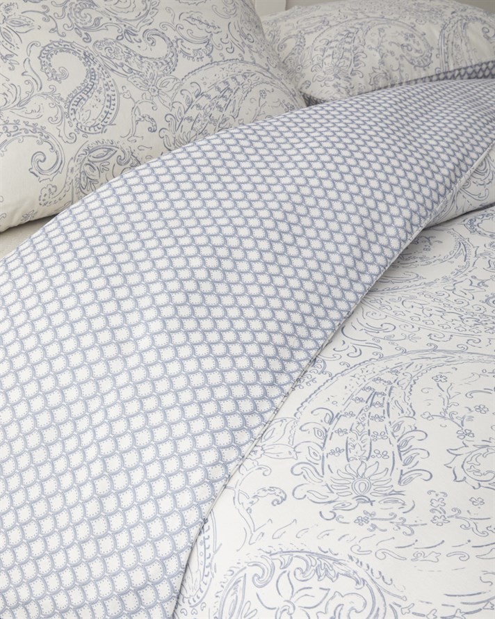 Paisley Touch Kolay Ütülenir Tek Kişilik Nevresim Seti 160x220 cm Mavi