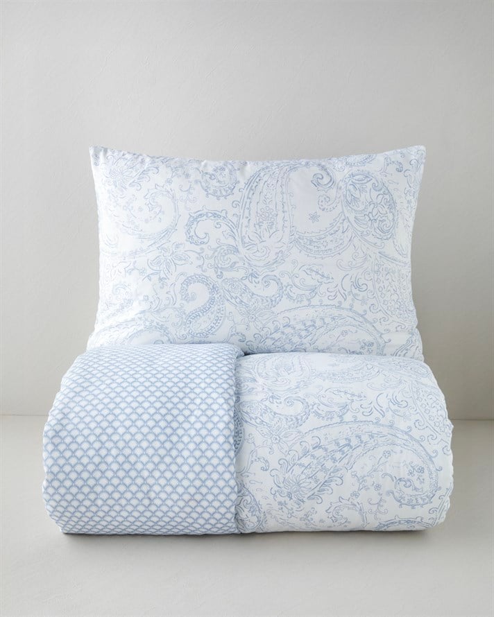 Paisley Touch Kolay Ütülenir Tek Kişilik Nevresim Seti 160x220 cm Mavi