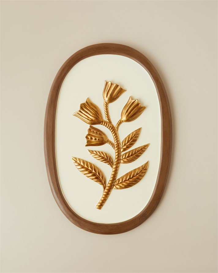 Palin Polyresin Duvar Aksesuarı 20x30 cm Kahve – Gold