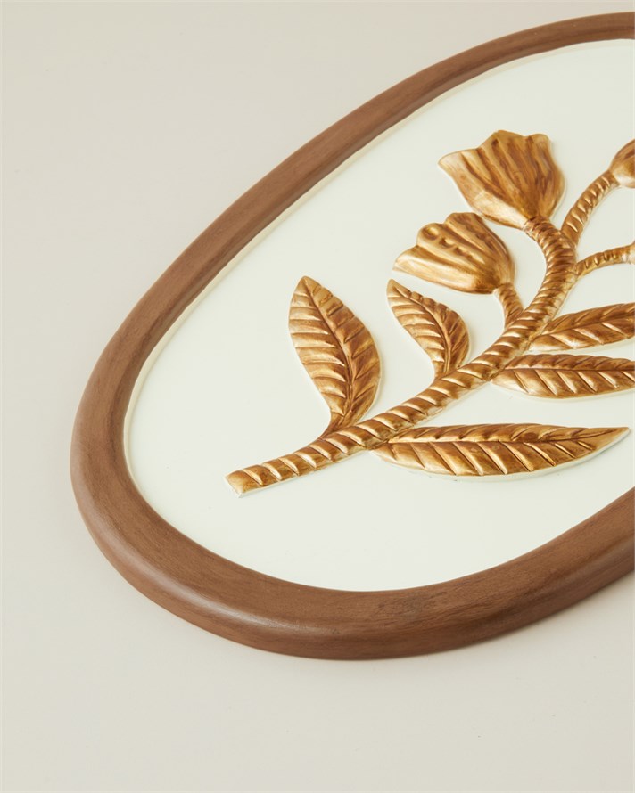 Palin Polyresin Duvar Aksesuarı 20x30 cm Kahve – Gold