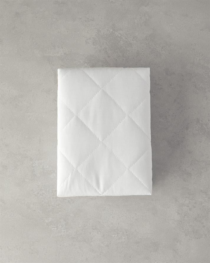 Pamuklu Kapitoneli Alez Yastık Kılıfı 50x70 cm Beyaz