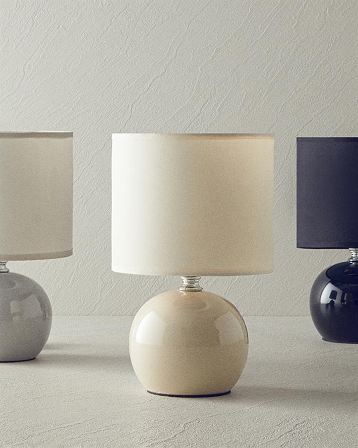 Pansy Porselen Abajur Bej