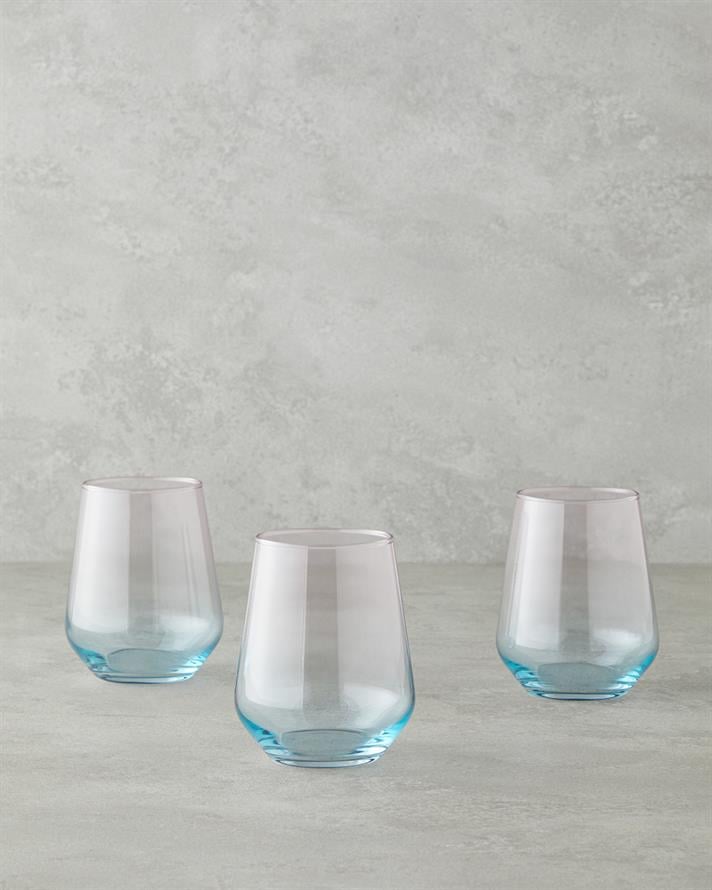 Paradise Cam 3lü Bardak 425 ml Mavi - Pembe