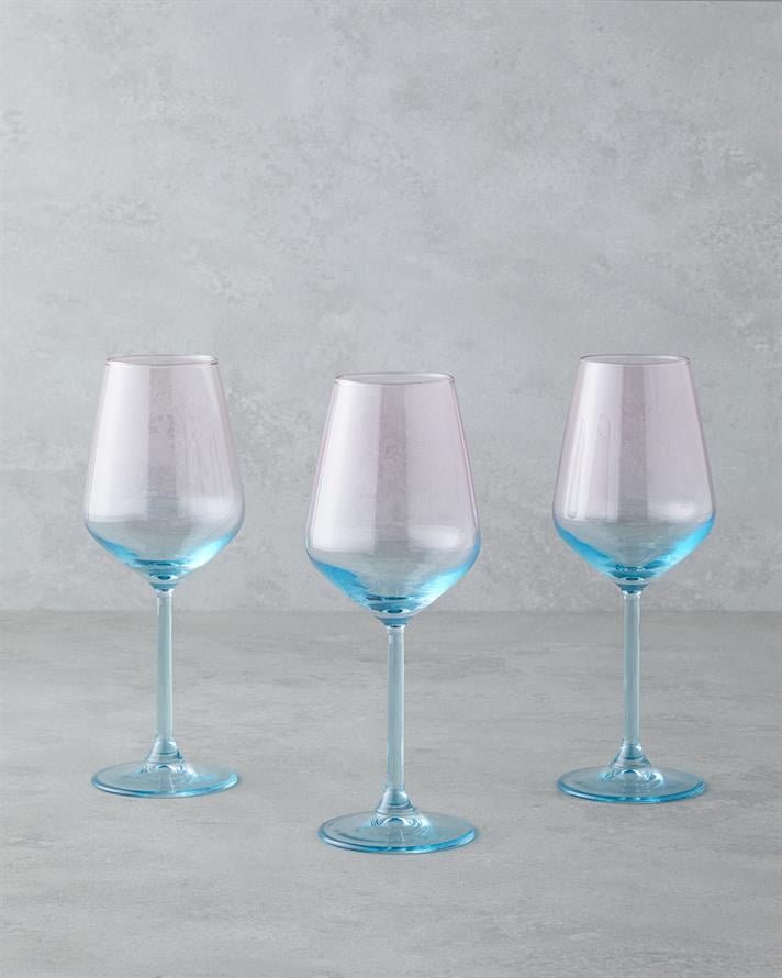 Paradise Cam 3lü Kadeh 350 ml Mavi - Pembe