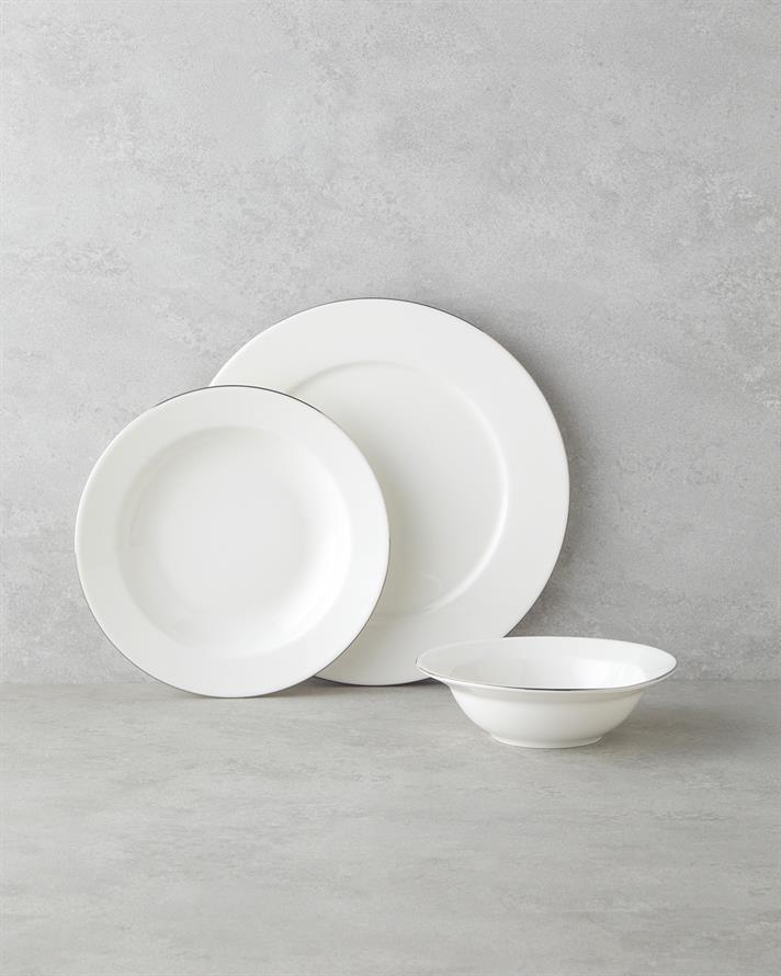 Parma Porselen Yemek Takımı 12 Parça 4 Kişilik Silver