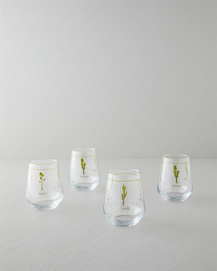 Parsley Cam 4lü Bardak 425 ml Yeşil