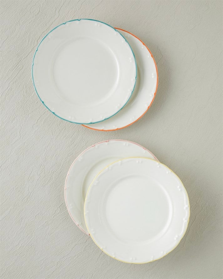 Pastel Dream Porselen 4lü Pasta Seti 20 cm Renkli